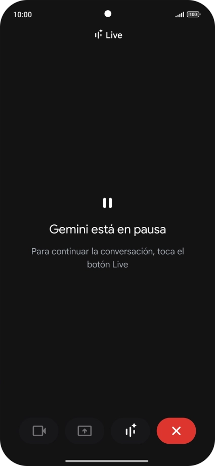 Para retomar la conversación, pulsa el icono de retomar conversación.