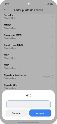 Introduce 214 y pulsa Aceptar.