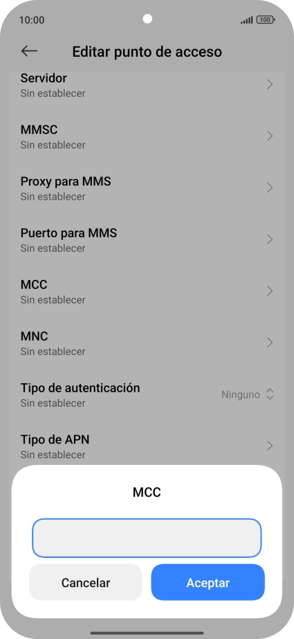 Introduce 214 y pulsa Aceptar.