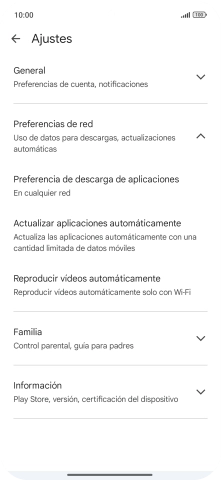 Pulsa Actualizar aplicaciones automáticamente.