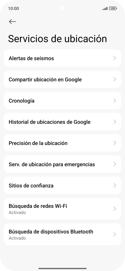 Pulsa Precisión de la ubicación.