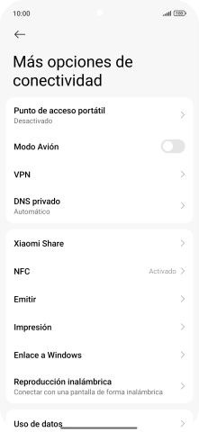 Pulsa Punto de acceso portátil.