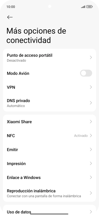 Pulsa Punto de acceso portátil.