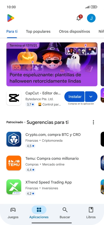 Pulsa el icono de perfil.