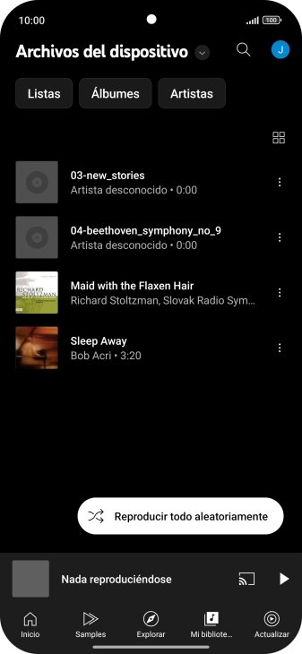 Pulsa el archivo de música deseado.