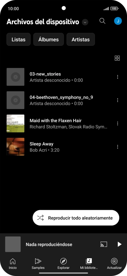 Pulsa el archivo de música deseado.