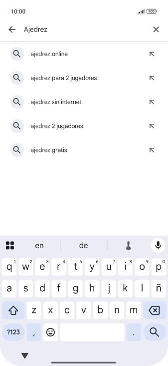 Introduce el nombre del tema o de la app y pulsa el icono de búsqueda.
