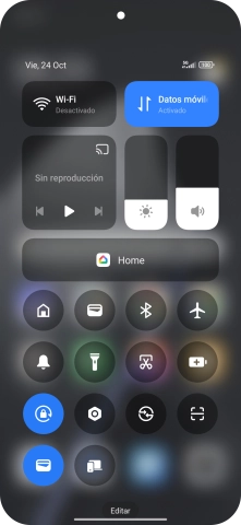 Pulsa el icono de datos móviles para activar o desactivar la función.