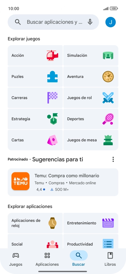 Pulsa en el campo de búsqueda.