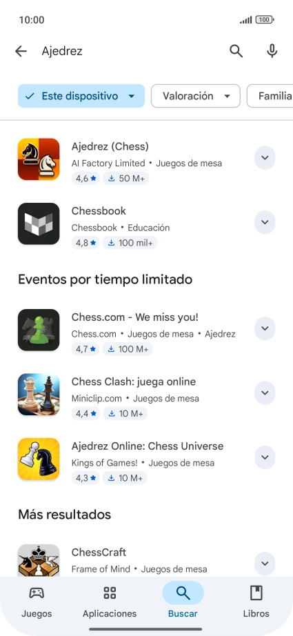 Pulsa la app deseada.