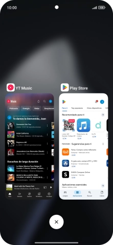 Para cerrar una sola aplicación en ejecución, desliza el dedo hacia la derecha sobre la aplicación deseada.