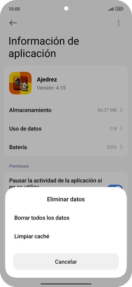 Pulsa Limpiar caché.