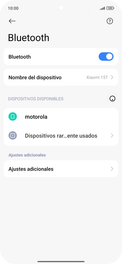 Pulsa el dispositivo Bluetooth deseado y sigue las indicaciones de la pantalla para vincular el dispositivo al teléfono.