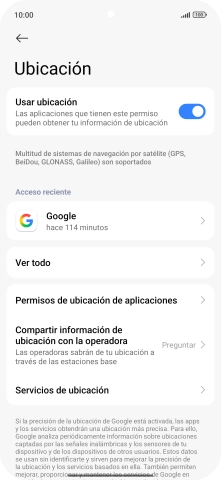 Pulsa Permisos de ubicación de aplicaciones.
