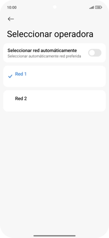 Pulsa la red deseada.