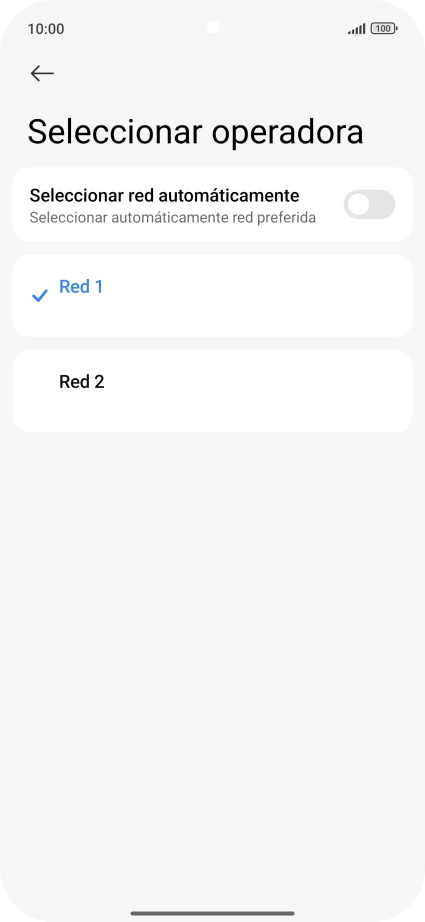 Pulsa la red deseada.