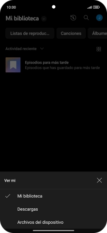 Pulsa una categoría y desplázate al archivo de música deseado.