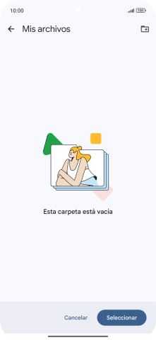 Si deseas crear una nueva carpeta, pulsa el icono de nueva carpeta y sigue las indicaciones de la pantalla para crearla.