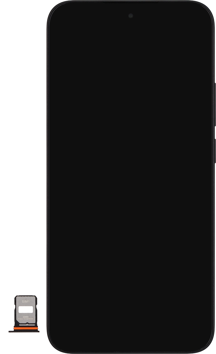 Gira la tarjeta SIM de modo que la esquina biselada de la tarjeta coincida con la esquina biselada del primer contenedor. A continuación insértala en el contenedor.
