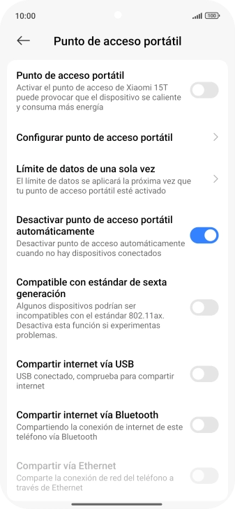 Pulsa Configurar punto de acceso portátil.