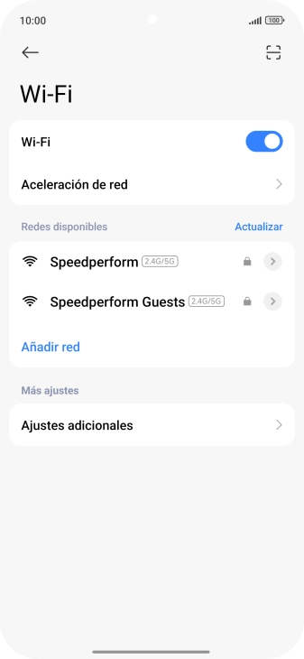 Pulsa la red deseada.